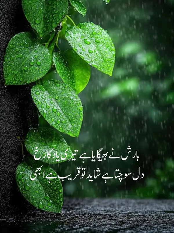 2 lines Barish Poetry in Urdu